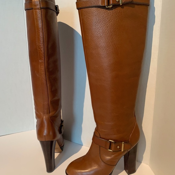 Coach High Heel Brown Boots Size 7 - Picture 1 of 9